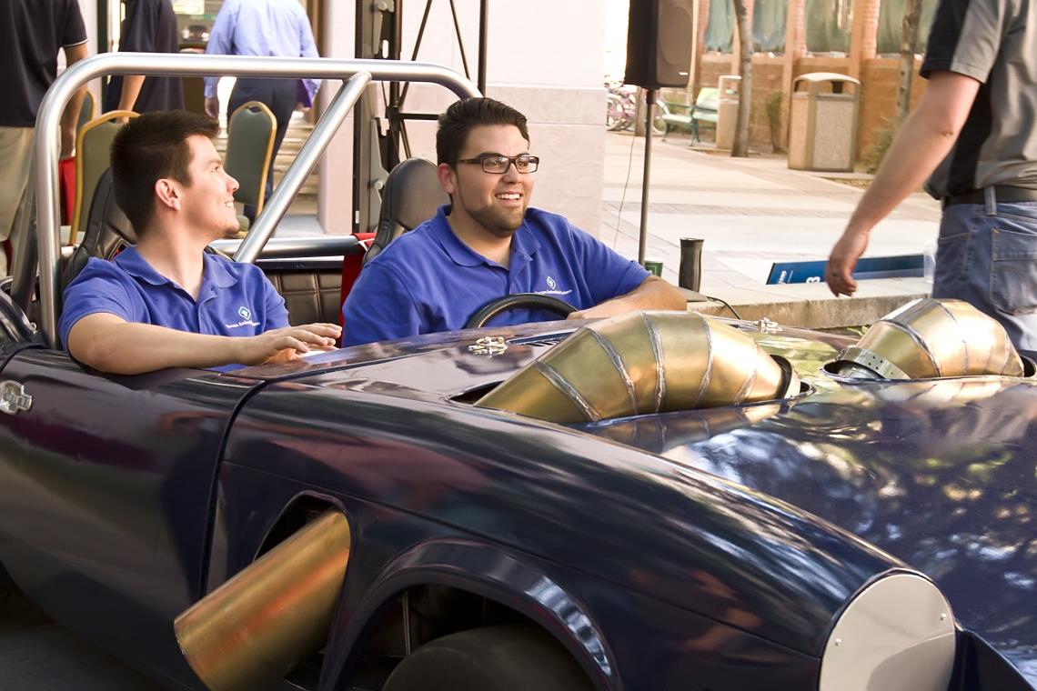 British roadster royalty meets future propulsion power: UA engineering students converted a 1977 Triumph Spitfire into a turbine-powered car.